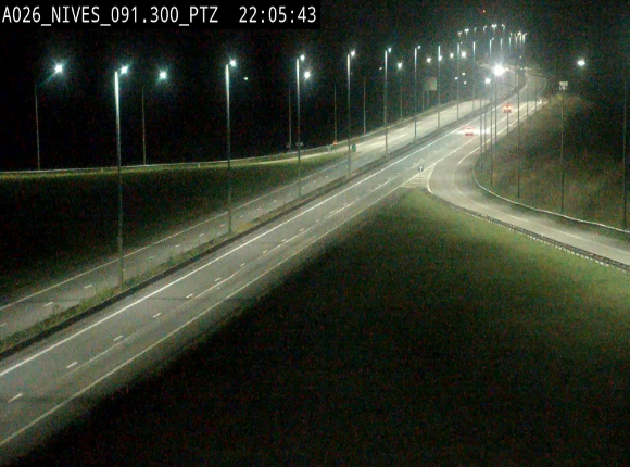 <h2>Webcam autoroute A26/E25 à hauteur de Vaux-sur-Sûre (Nives), à la jonction avec la N848 en direction de Liège - BK 91,3</h2>