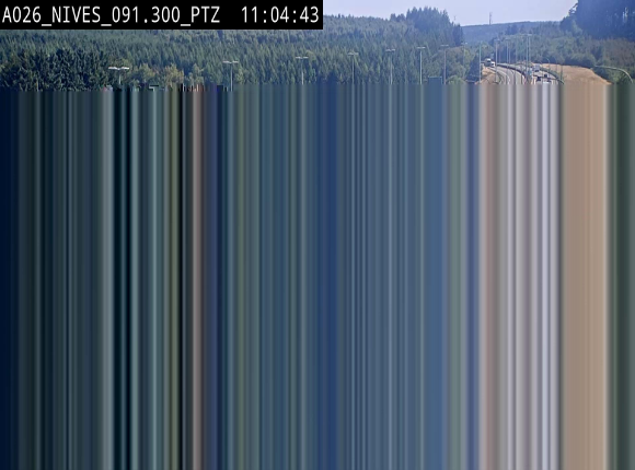 <h2>Webcam autoroute A26/E25 à hauteur de Vaux-sur-Sûre (Nives), à la jonction avec la N848 en direction de Liège - BK 91,3</h2>