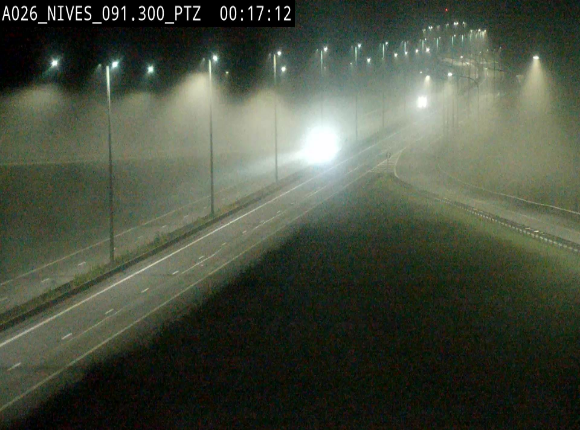 <h2>Webcam autoroute A26/E25 à hauteur de Vaux-sur-Sûre (Nives), à la jonction avec la N848 en direction de Liège - BK 91,3</h2>
