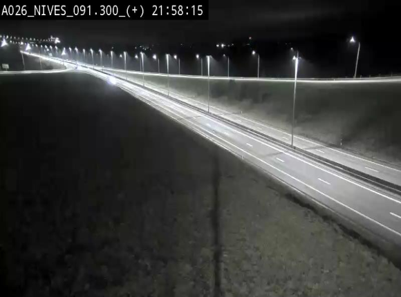 Webcam autoroute A26/E25 à hauteur de Vaux-sur-Sûre (Nives), à la jonction avec la N848 en direction de Luxembourg - BK 91,3