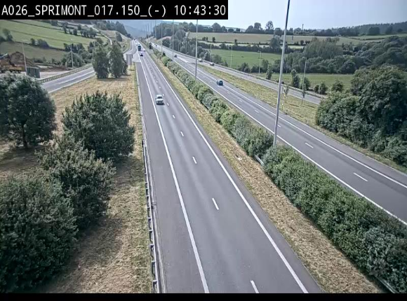 <h2>Webcam E25 (A26) à hauteur de Sprimont en direction de Liège et en provenance de Bastogne</h2>
