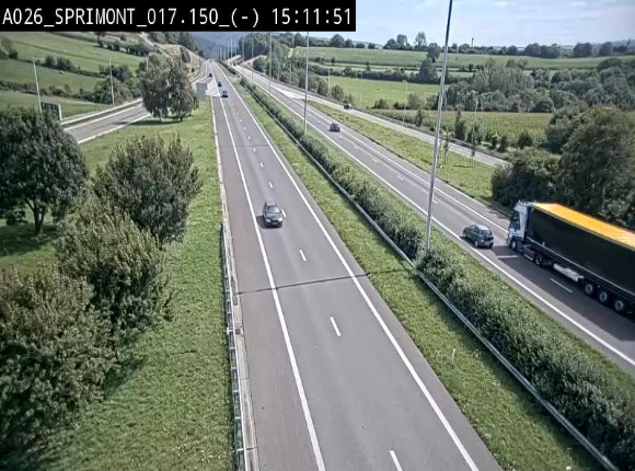 <h2>Webcam E25 (A26) à hauteur de Sprimont en direction de Liège et en provenance de Bastogne</h2>