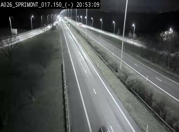 Webcam E25 (A26) à hauteur de Sprimont en direction de Liège et en provenance de Bastogne