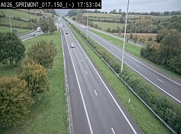 <h2>Webcam E25 (A26) à hauteur de Sprimont en direction de Liège et en provenance de Bastogne</h2>