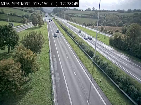<h2>Webcam E25 (A26) à hauteur de Sprimont en direction de Liège et en provenance de Bastogne</h2>