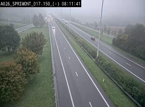 <h2>Webcam E25 (A26) à hauteur de Sprimont en direction de Liège et en provenance de Bastogne</h2>
