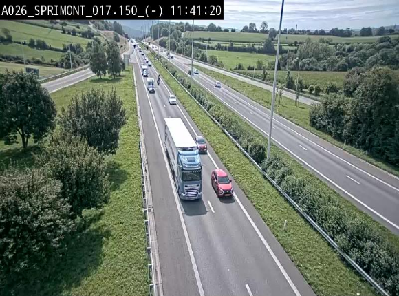 <h2>Webcam E25 (A26) à hauteur de Sprimont en direction de Liège et en provenance de Bastogne</h2>
