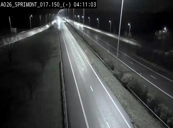 Webcam E25 (A26) à hauteur de Sprimont en direction de Liège et en provenance de Bastogne