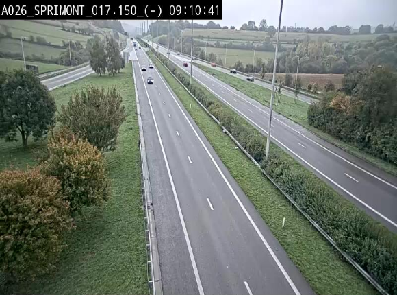 <h2>Webcam E25 (A26) à hauteur de Sprimont en direction de Liège et en provenance de Bastogne</h2>
