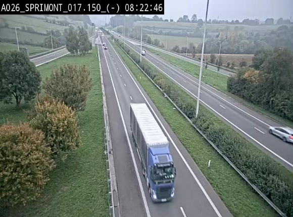 <h2>Webcam E25 (A26) à hauteur de Sprimont en direction de Liège et en provenance de Bastogne</h2>