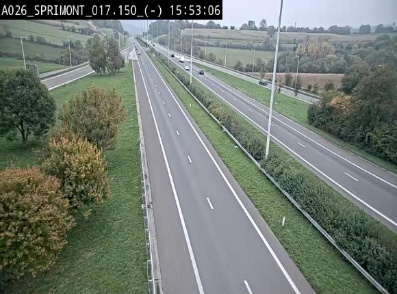 <h2>Webcam E25 (A26) à hauteur de Sprimont en direction de Liège et en provenance de Bastogne</h2>