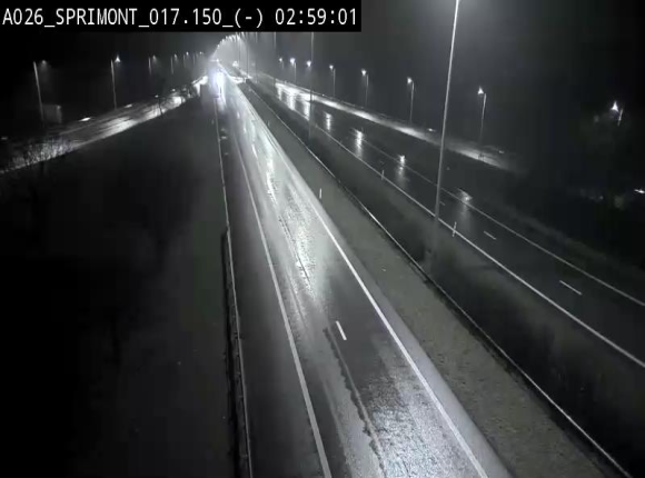 Webcam E25 (A26) à hauteur de Sprimont en direction de Liège et en provenance de Bastogne