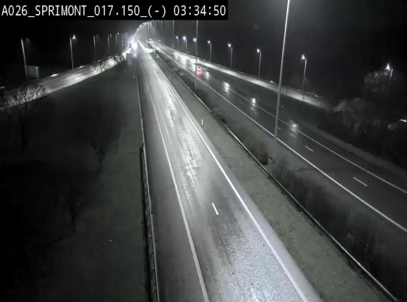 Webcam E25 (A26) à hauteur de Sprimont en direction de Liège et en provenance de Bastogne