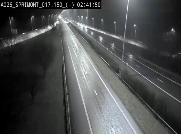 Webcam E25 (A26) à hauteur de Sprimont en direction de Liège et en provenance de Bastogne