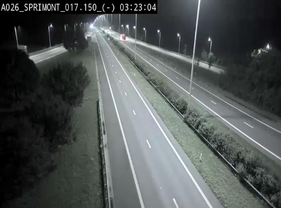 Webcam E25 (A26) à hauteur de Sprimont en direction de Liège et en provenance de Bastogne