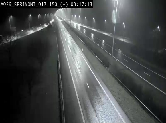 Webcam E25 (A26) à hauteur de Sprimont en direction de Liège et en provenance de Bastogne
