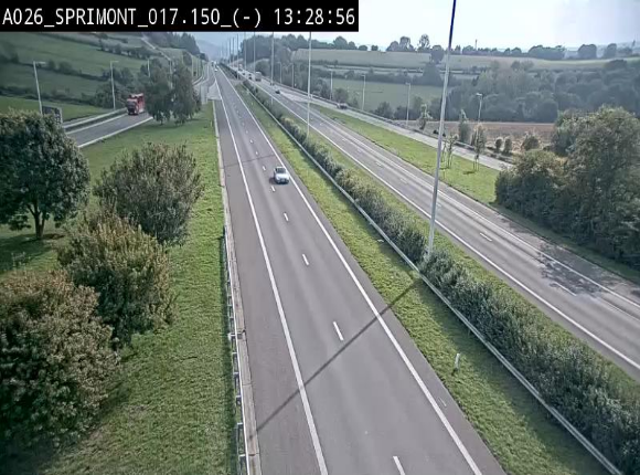 <h2>Webcam E25 (A26) à hauteur de Sprimont en direction de Liège et en provenance de Bastogne</h2>