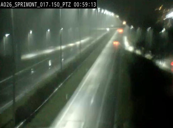 <h2>Webcam A26 (E25) à Sprimont, sur l'autoroute entre Liège et Arlon. Vue orientée vers le Luxembourg</h2>
