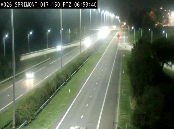 <h2>Webcam A26 (E25) à Sprimont, sur l'autoroute entre Liège et Arlon. Vue orientée vers le Luxembourg</h2>
