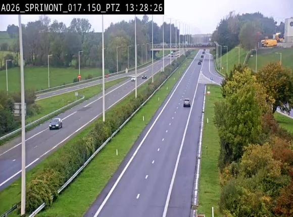 <h2>Webcam A26 (E25) à Sprimont, sur l'autoroute entre Liège et Arlon. Vue orientée vers le Luxembourg</h2>