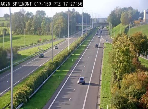 <h2>Webcam A26 (E25) à Sprimont, sur l'autoroute entre Liège et Arlon. Vue orientée vers le Luxembourg</h2>