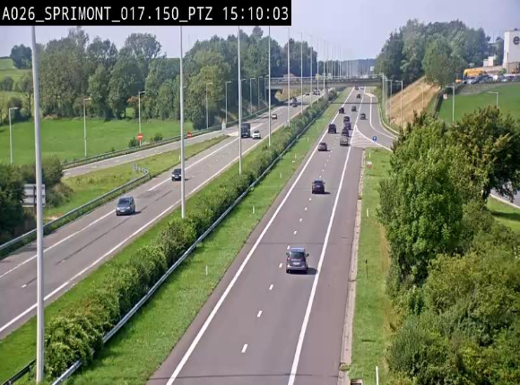 <h2>Webcam A26 (E25) à Sprimont, sur l'autoroute entre Liège et Arlon. Vue orientée vers le Luxembourg</h2>