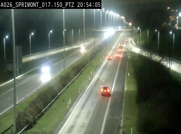 Webcam A26 (E25) à Sprimont, sur l'autoroute entre Liège et Arlon. Vue orientée vers le Luxembourg