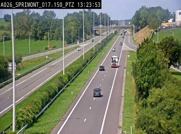<h2>Webcam A26 (E25) à Sprimont, sur l'autoroute entre Liège et Arlon. Vue orientée vers le Luxembourg</h2>