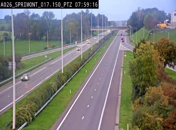 <h2>Webcam A26 (E25) à Sprimont, sur l'autoroute entre Liège et Arlon. Vue orientée vers le Luxembourg</h2>