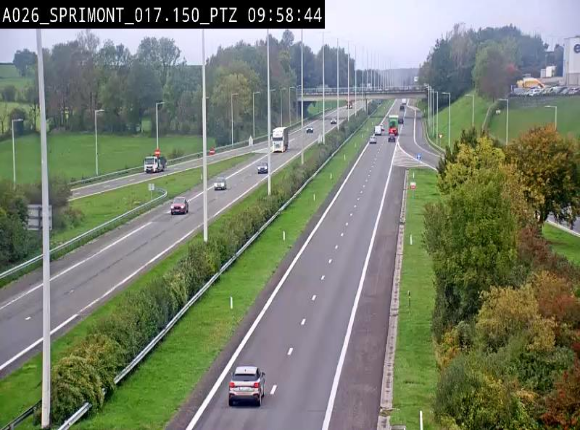 <h2>Webcam A26 (E25) à Sprimont, sur l'autoroute entre Liège et Arlon. Vue orientée vers le Luxembourg</h2>