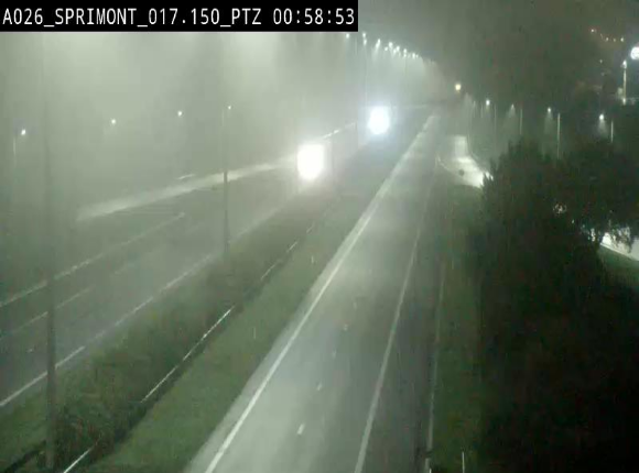 <h2>Webcam A26 (E25) à Sprimont, sur l'autoroute entre Liège et Arlon. Vue orientée vers le Luxembourg</h2>