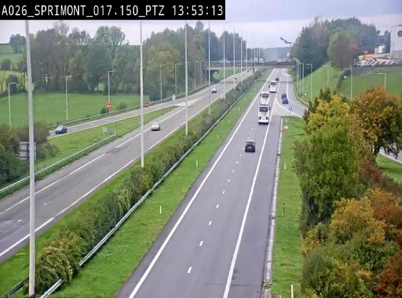 <h2>Webcam A26 (E25) à Sprimont, sur l'autoroute entre Liège et Arlon. Vue orientée vers le Luxembourg</h2>