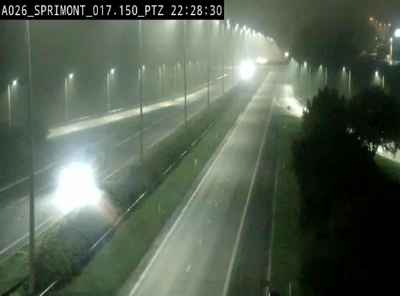 <h2>Webcam A26 (E25) à Sprimont, sur l'autoroute entre Liège et Arlon. Vue orientée vers le Luxembourg</h2>