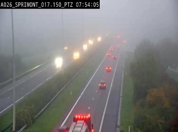 <h2>Webcam A26 (E25) à Sprimont, sur l'autoroute entre Liège et Arlon. Vue orientée vers le Luxembourg</h2>