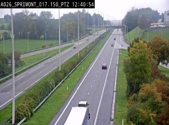 <h2>Webcam A26 (E25) à Sprimont, sur l'autoroute entre Liège et Arlon. Vue orientée vers le Luxembourg</h2>