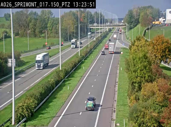 <h2>Webcam A26 (E25) à Sprimont, sur l'autoroute entre Liège et Arlon. Vue orientée vers le Luxembourg</h2>