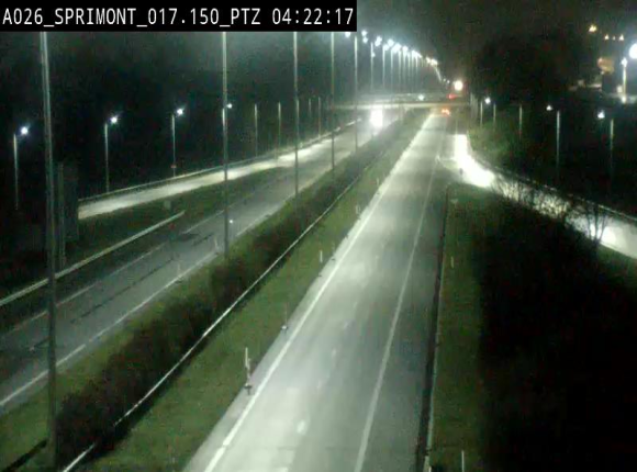 Webcam A26 (E25) à Sprimont, sur l'autoroute entre Liège et Arlon. Vue orientée vers le Luxembourg
