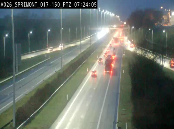 Webcam A26 (E25) à Sprimont, sur l'autoroute entre Liège et Arlon. Vue orientée vers le Luxembourg