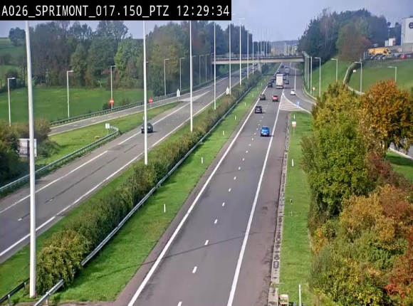 <h2>Webcam A26 (E25) à Sprimont, sur l'autoroute entre Liège et Arlon. Vue orientée vers le Luxembourg</h2>