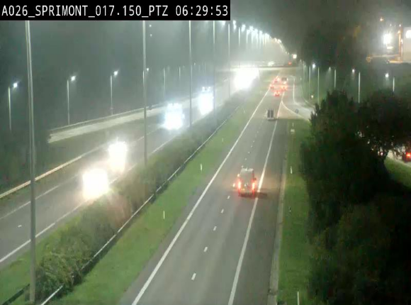 <h2>Webcam A26 (E25) à Sprimont, sur l'autoroute entre Liège et Arlon. Vue orientée vers le Luxembourg</h2>