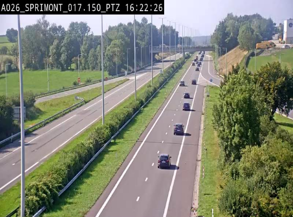 <h2>Webcam A26 (E25) à Sprimont, sur l'autoroute entre Liège et Arlon. Vue orientée vers le Luxembourg</h2>