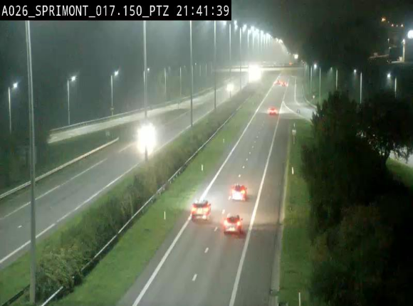 <h2>Webcam A26 (E25) à Sprimont, sur l'autoroute entre Liège et Arlon. Vue orientée vers le Luxembourg</h2>
