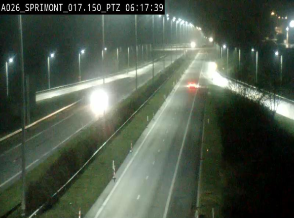 Webcam A26 (E25) à Sprimont, sur l'autoroute entre Liège et Arlon. Vue orientée vers le Luxembourg