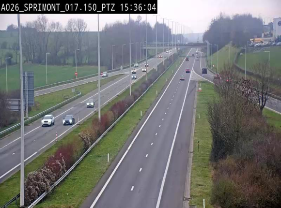 <h2>Webcam A26 (E25) à Sprimont, sur l'autoroute entre Liège et Arlon. Vue orientée vers le Luxembourg</h2>