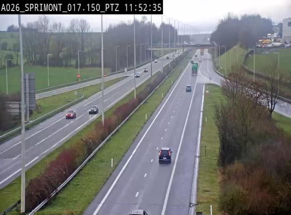 <h2>Webcam A26 (E25) à Sprimont, sur l'autoroute entre Liège et Arlon. Vue orientée vers le Luxembourg</h2>