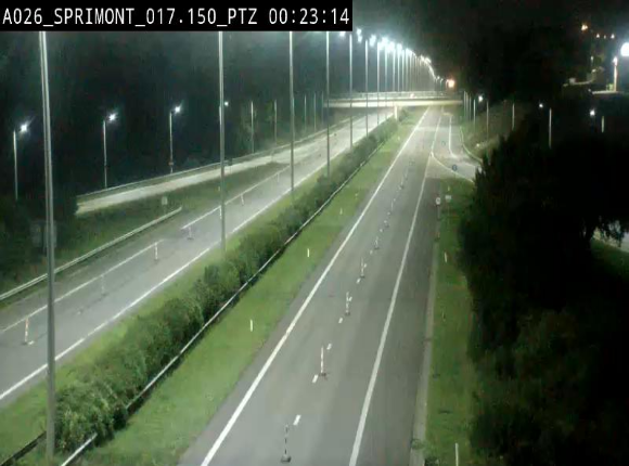Webcam A26 (E25) à Sprimont, sur l'autoroute entre Liège et Arlon. Vue orientée vers le Luxembourg