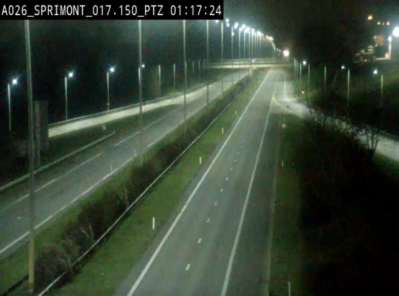 <h2>Webcam A26 (E25) à Sprimont, sur l'autoroute entre Liège et Arlon. Vue orientée vers le Luxembourg</h2>