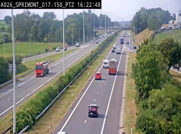 <h2>Webcam A26 (E25) à Sprimont, sur l'autoroute entre Liège et Arlon. Vue orientée vers le Luxembourg</h2>