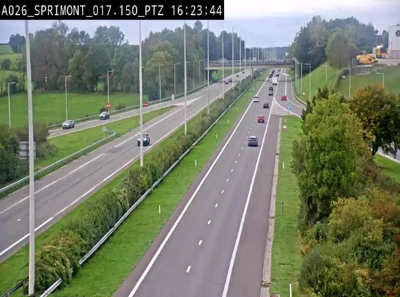 <h2>Webcam A26 (E25) à Sprimont, sur l'autoroute entre Liège et Arlon. Vue orientée vers le Luxembourg</h2>