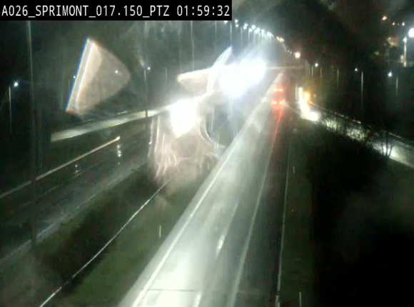 <h2>Webcam A26 (E25) à Sprimont, sur l'autoroute entre Liège et Arlon. Vue orientée vers le Luxembourg</h2>